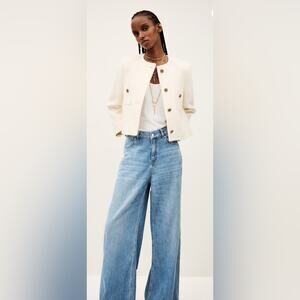 BA&SH Meredith Cropped Jacket Off White Size Small